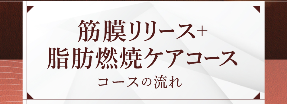 筋膜リリース+脂肪燃焼ケアコースコースの流れ